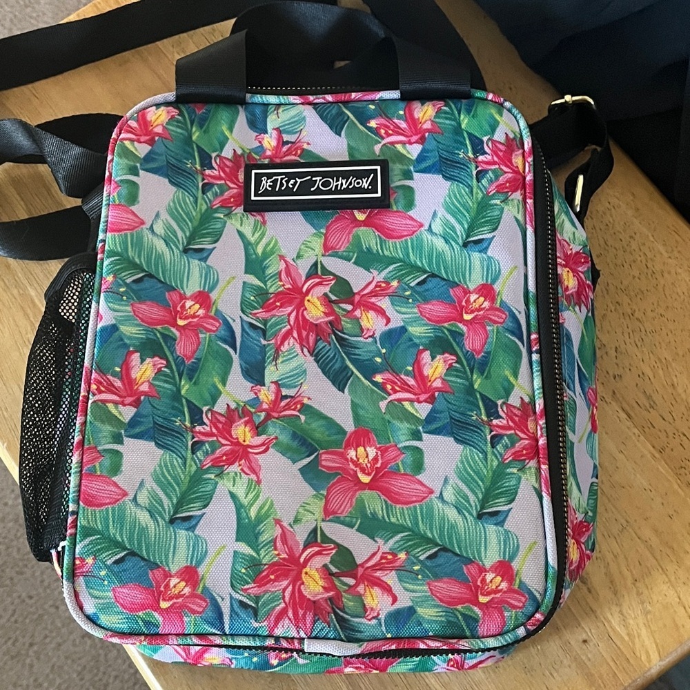 Betsey Johnson Tropical Floral Lunchbag - Pink and Green